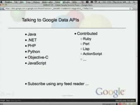 Faculty Summit 2008 Day 1: Google Data