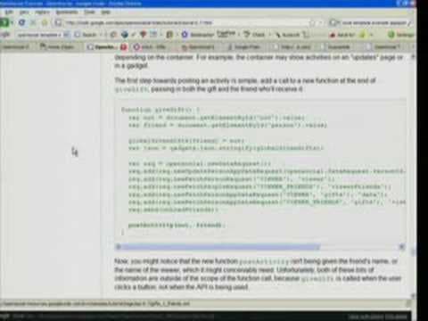Faculty Summit 2008 Day 1: OpenSocial API