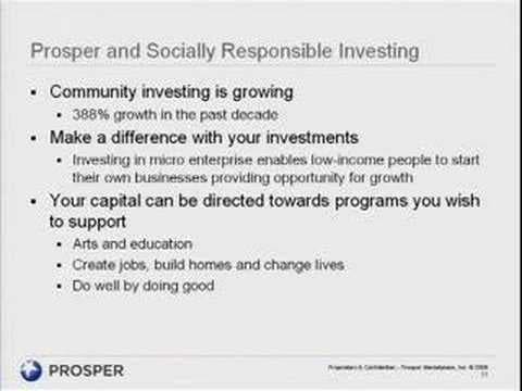 People to People Lending with Prosper