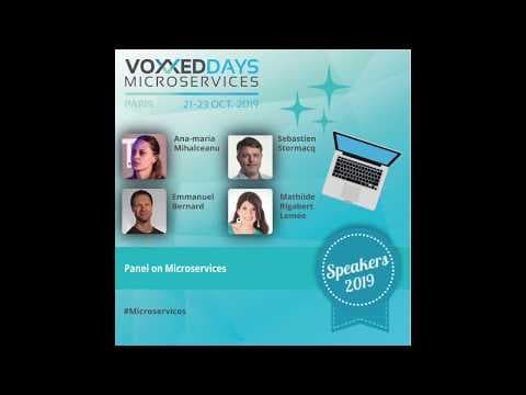 Panel on Microservices with M. Rigabert Lemée, S. Stormacq, E. Bernard, A-M. Mihalceanu