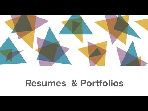 Play, Build and Emphasize Your Strengths -  DVS Early Career Q&A on Resumes & Portfolios