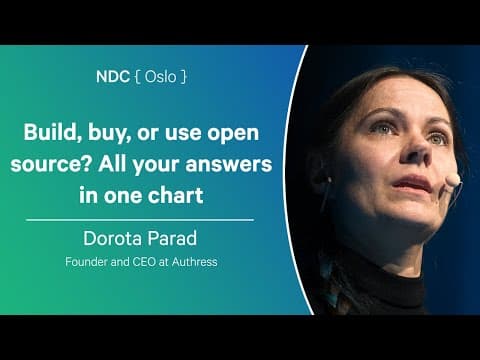 Build, buy, or use open source? All your answers in one chart - Dorota Parad - NDC Oslo 2024