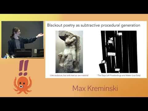 !!Con West 2019 - Max Kreminski: Making blackout poetry with computers!